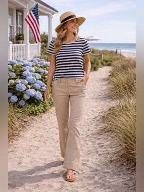 Vineyard Vines Khaki Flare Chino Pants Size 0